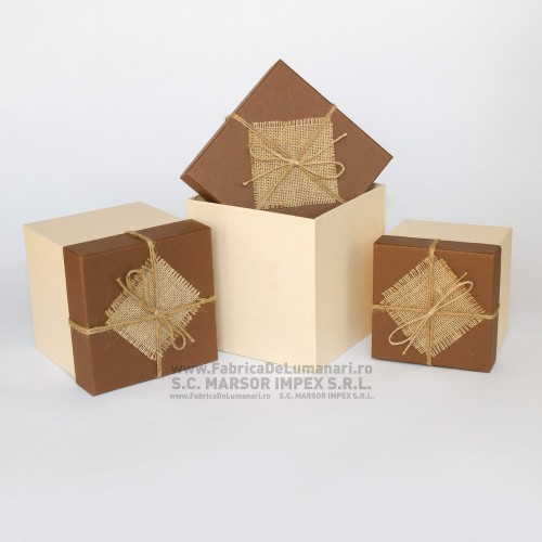 Cutie set 3 cutii pătrate preţ/3 buc